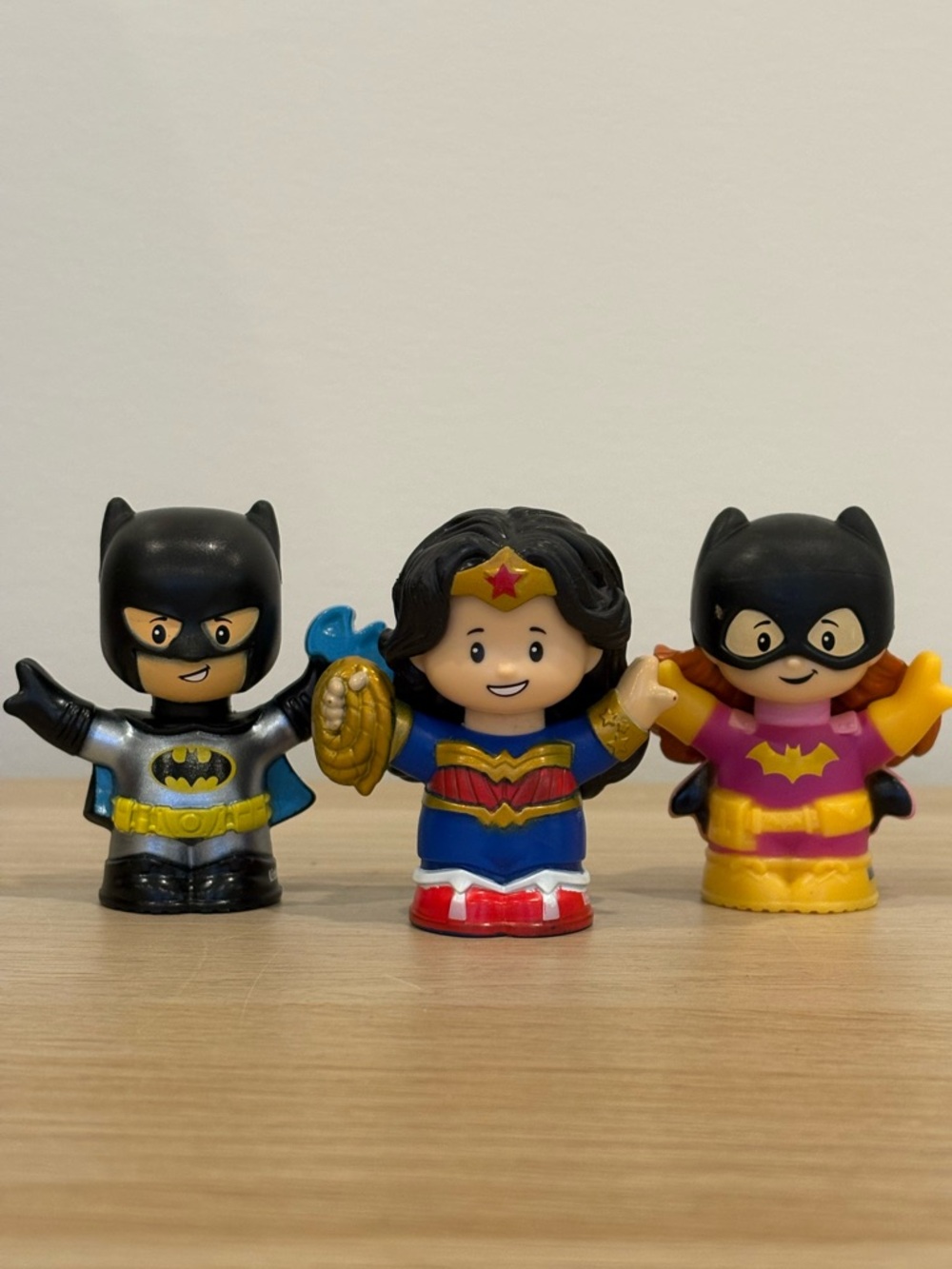 Fisher-Price Little People Wonder Woman Bat Girl and Bat Man Lot of 3 Figures